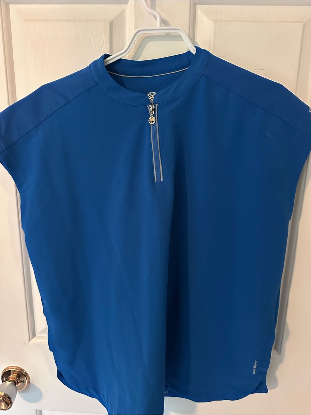 healing hands Royal Blue Zip-Front Sleeveless Top
